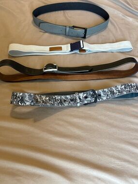 Set of Four Men's Belts – Gray, Light Grey Puma, Black/Brown, Gray Camo